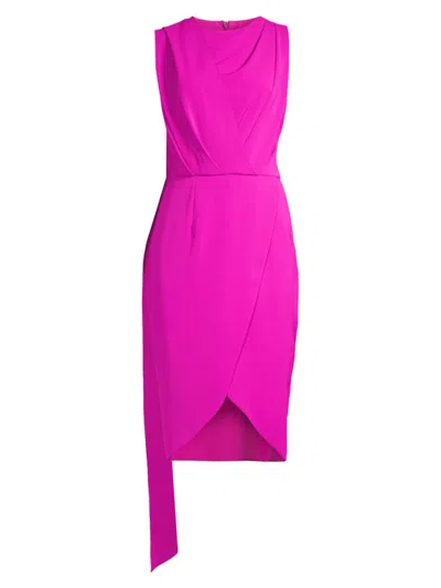 Black Halo Women's Bh Janella Asymmetric Sheath Dress In Vibrant Pink