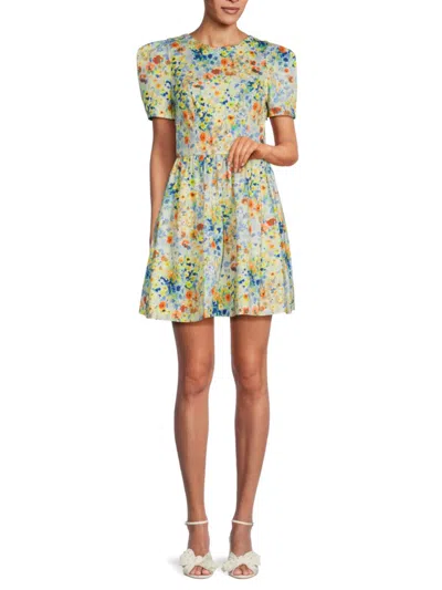 Black Halo Women's Booker Floral Mini Dress In Botanic Bright