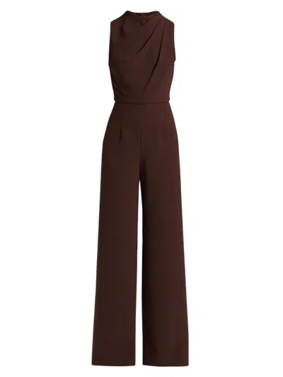 Black Halo Women's Corinne Sleeveless Flared-leg Jumpsuit In Brown