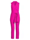 Black Halo Women's Danica Belted Sleeveless Jumpsuit In Vibrant Pink