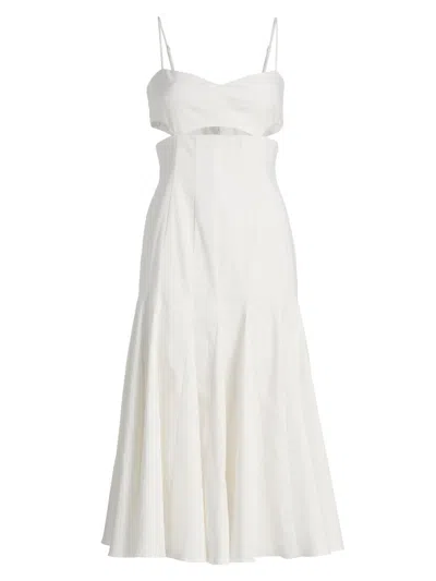 Black Halo Erica Cutout Midi Dress In White