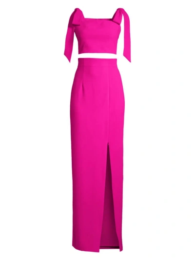 Black Halo Women's Eve Clayton Two-piece Gown In Vibrant Pink