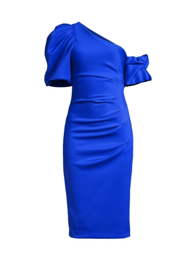 Black Halo Women's Ilona Gathered Sheath Dress In Vibrant Blue