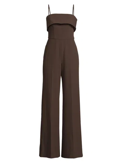 Black Halo Women's Kaivon Straight-neck Jumpsuit In Brown