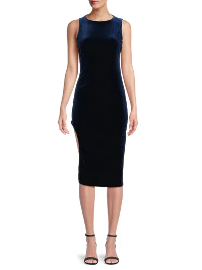 Black Halo Women's Kareem Velvet Bodycon Dress In Deep Wave