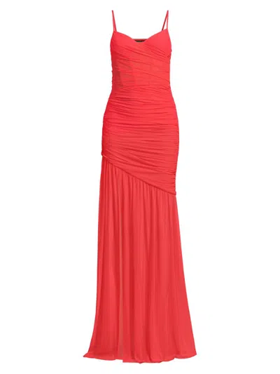 Black Halo Kristen Shirred Gown In Orange