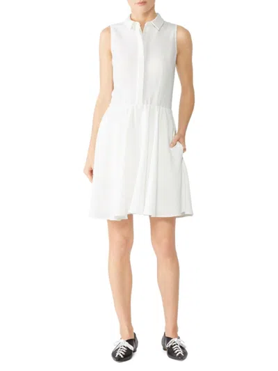 Black Halo Women's Malena Pebble Crepe A Line Dress In White