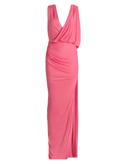 Black Halo Norissa Ruched Drape Maxi Dress In Pink