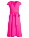 Black Halo Women's Pandora Surplice Dress In Iconic Pink