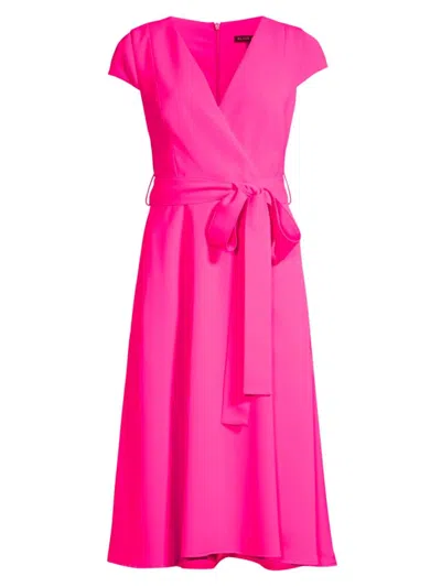 Black Halo Women's Pandora Surplice Dress In Iconic Pink