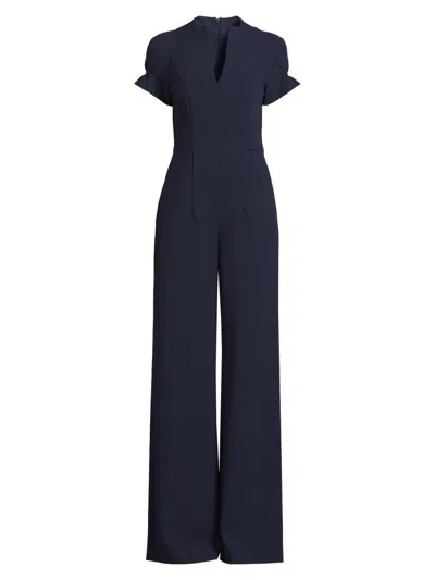 Black Halo Women's Patel V-neck Wide-leg Jumpsuit In Blue