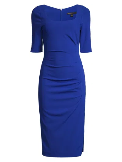 Black Halo Women's Salvana Draped Sheath Dress In Royal Blue