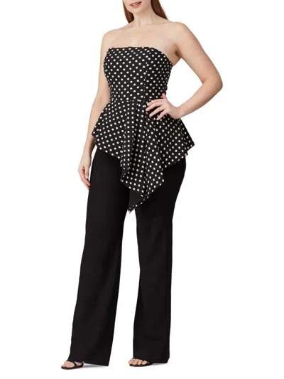 Black Halo Women's Strapless Polka Dot Jumpsuit In Black