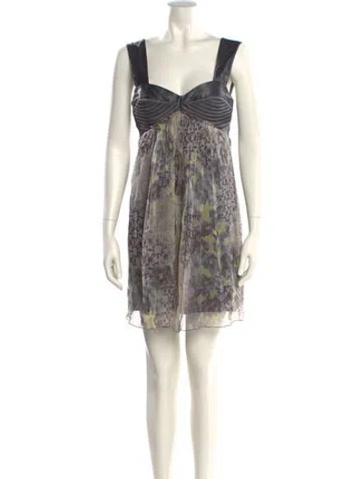 Pre-owned Black Halo Wool Mini Dress In Multi
