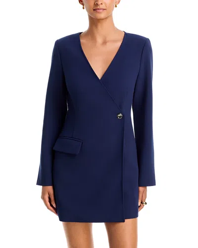 Black Halo Zenna Micro Mini Dress In Pacific Blue