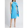 Black Halo Zion Drape Sleeveless Cocktail Dress In Caribbean