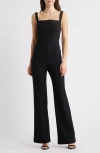 Black Halo Zorach Square Neck Jumpsuit In Black