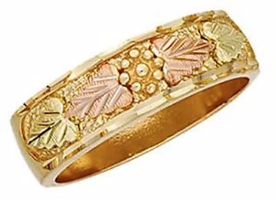 Pre-owned Black Hills Gold Dakota  Men's Wedding Band Ring - 10 Kt & 12 Kt