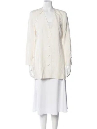 Pre-owned Black Iris Jacket In White