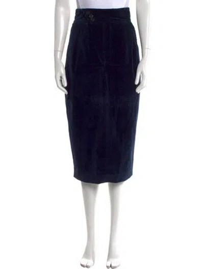 Pre-owned Black Iris Midi Length Skirt In Blue