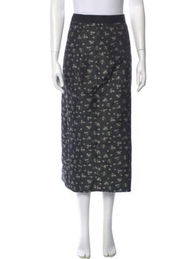 Pre-owned Black Iris Nylon Midi Length Skirt In Multi