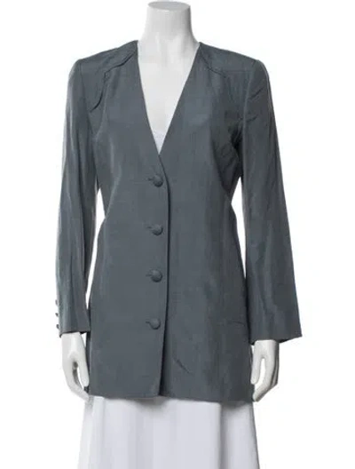 Pre-owned Black Iris Silk Coat In Gray