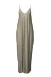 Black Iris Striped Stretch-modal Jersey Maxi Dress In Mocha/white In Gray