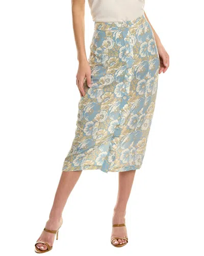 Black Iris The Thea Silk Skirt In Blue