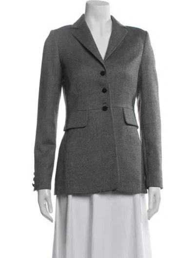 Pre-owned Black Iris Wool Blazer In Gray