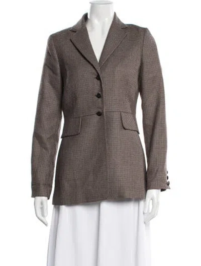 Pre-owned Black Iris Wool Tweed Pattern Blazer In Neutral