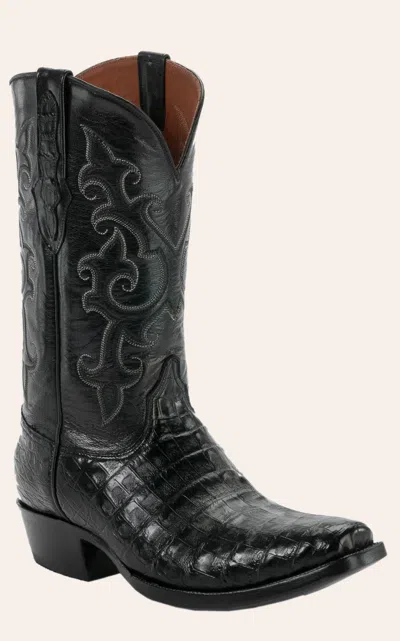 Black Jack Men's Black Caiman Belly 7-toe Exotic Cowboy Boots