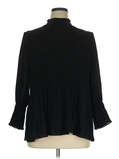 Pre-owned Black Label By Chico's 3/4 Sleeve Blouse In Black