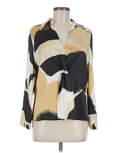 Pre-owned Black Label By Chico's 3/4 Sleeve Blouse In Gold