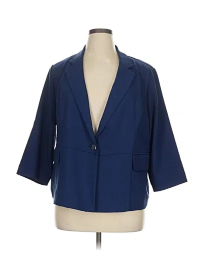 Pre-owned Black Label By Chico's Blazer Jacket In Blue