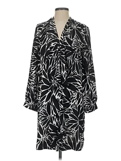 Pre-owned Black Label By Chico's Kimono In Black