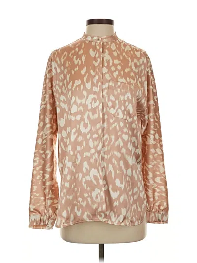 Pre-owned Black Label By Chico's Long Sleeve Blouse In Brown