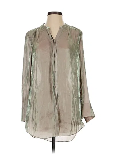 Pre-owned Black Label By Chico's Long Sleeve Blouse In Gray