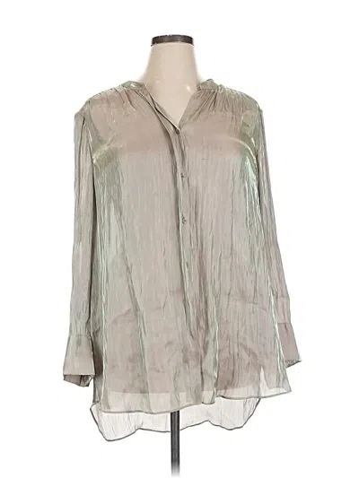 Pre-owned Black Label By Chico's Long Sleeve Blouse In Silver