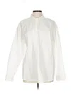 Black Label By Chico's Long Sleeve Button Down Shirt In White