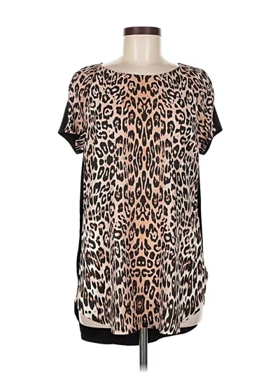 Pre-owned Black Label By Chico's Short Sleeve Blouse In Black