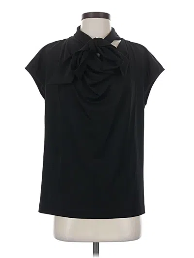 Pre-owned Black Label By Chico's Short Sleeve Blouse In Black