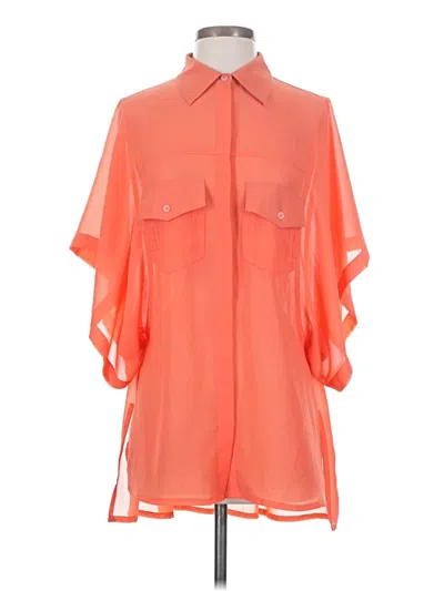 Pre-owned Black Label By Chico's Short Sleeve Blouse In Orange