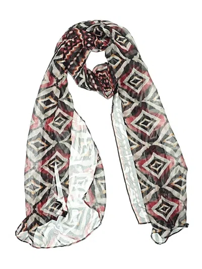 Pre-owned Black Label By Chico's Silk Scarf In Red