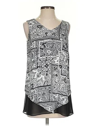 Pre-owned Black Label By Chico's Sleeveless Blouse In Silver