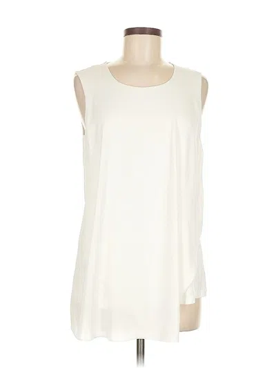 Pre-owned Black Label By Chico's Sleeveless Blouse In White