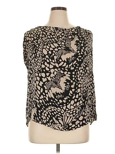 Pre-owned Black Label By Chico's Sleeveless Silk Top Black One Shoulder Neckline Tops