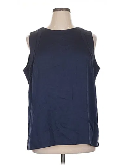 Pre-owned Black Label By Chico's Sleeveless Top Blue Boatneck Tops