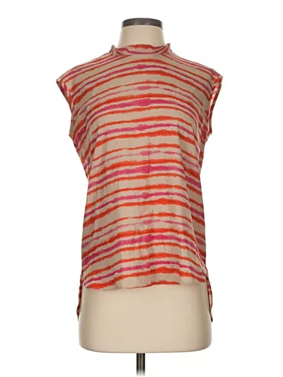 Pre-owned Black Label By Chico's Sleeveless Top Orange High Neck Tops
