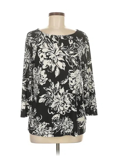 Pre-owned Black Label By Evan Picone 3/4 Sleeve T-shirt In Black