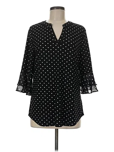 Pre-owned Black Label By Evan Picone 3/4 Sleeve T-shirt In Black